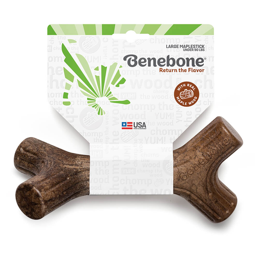 Front of Benebone Dog Chew Toy - Maplestick - Large