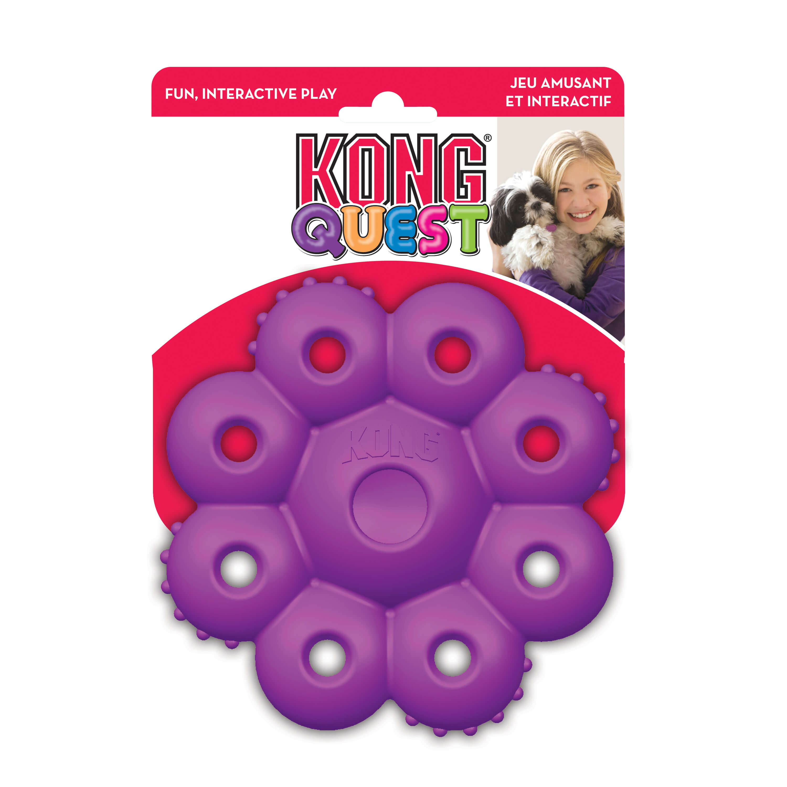 Kong dog toy - quest star pod assorted (purple)