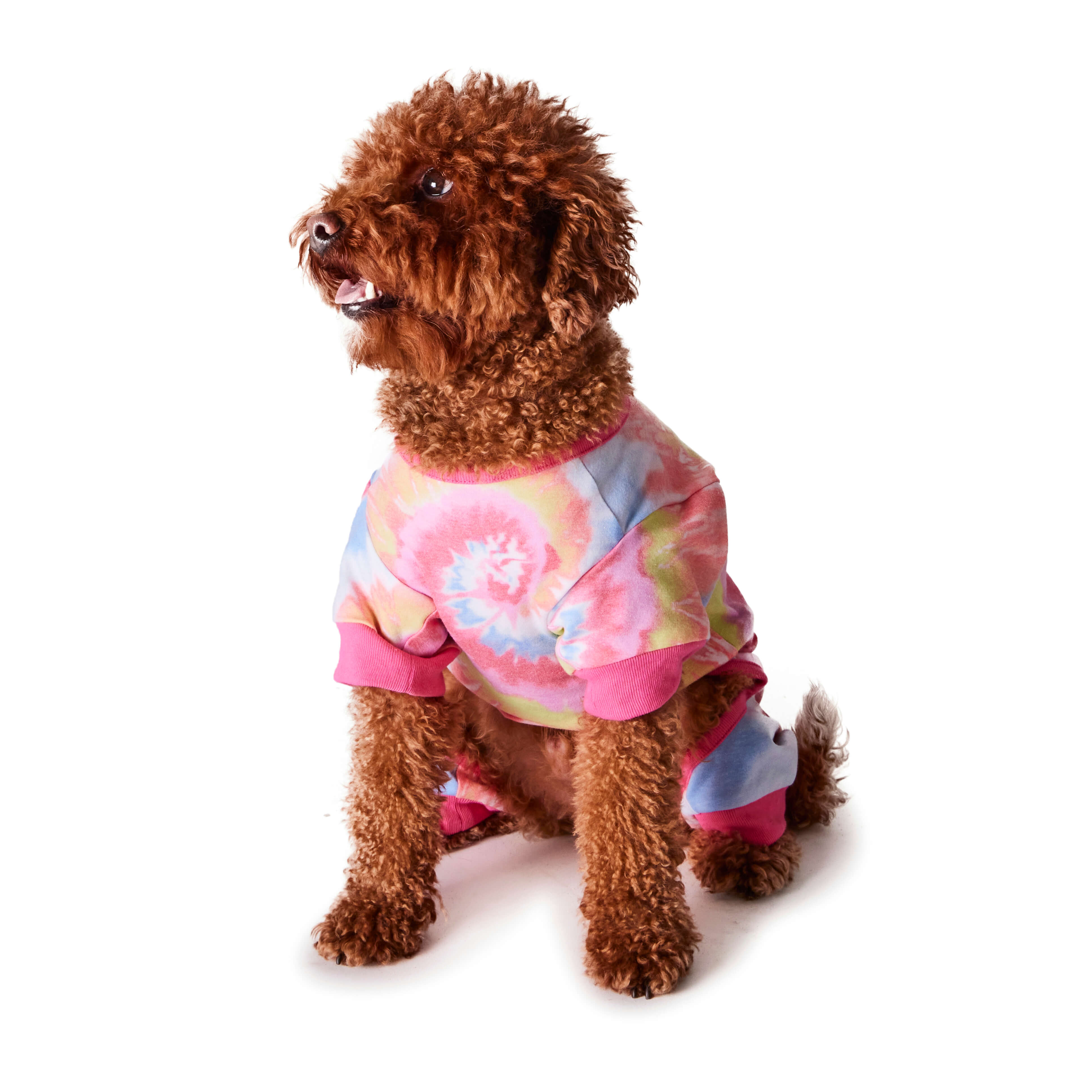 hotel doggy hot pink tie die dog pajamas 
