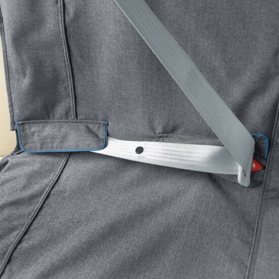 Picture showing seatbelt being buckled over kurgo car hammock