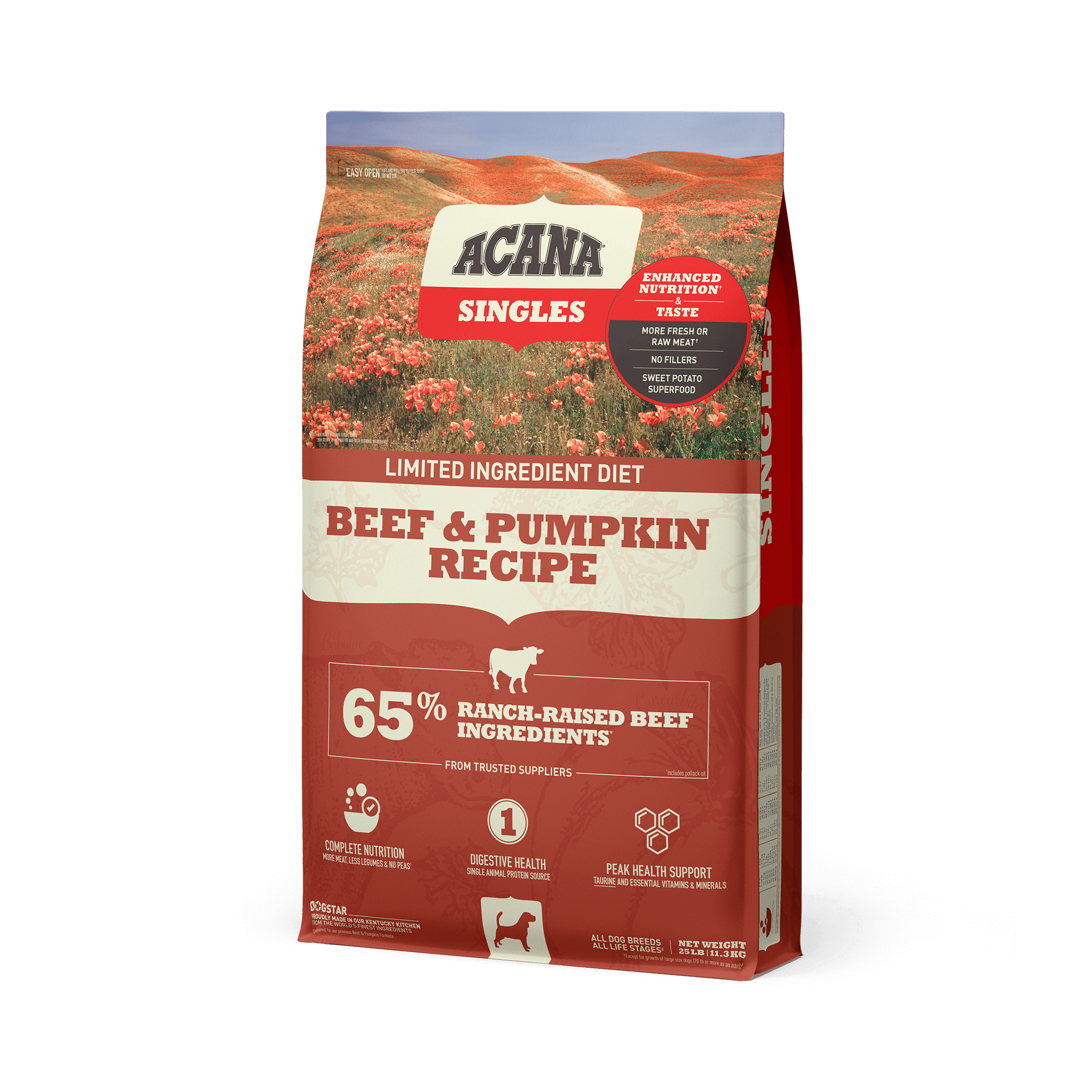 ACANA Dog Food - Singles Beef & Pumpkin 25lbs