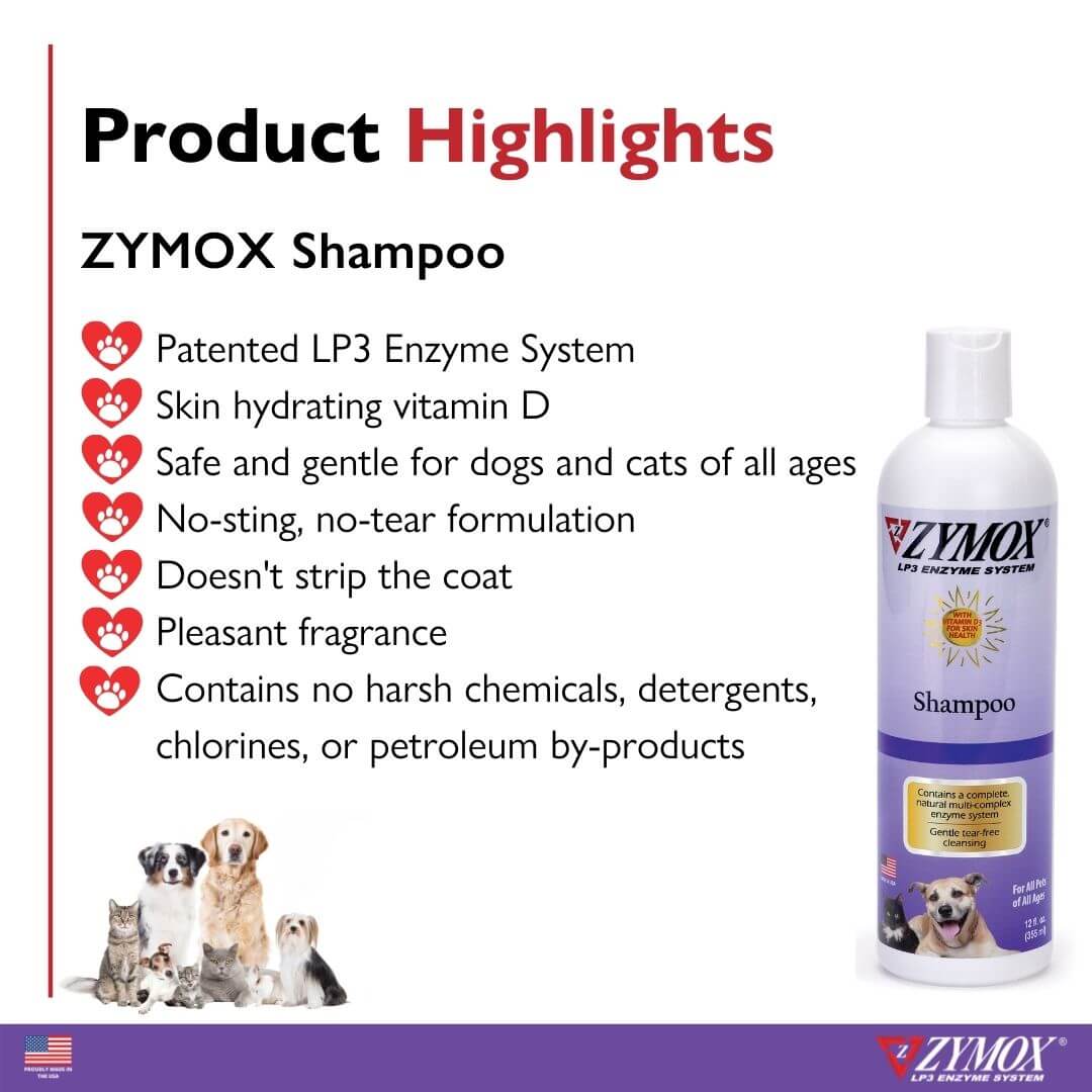 ZYMOX Pet Shampoo Product highlights