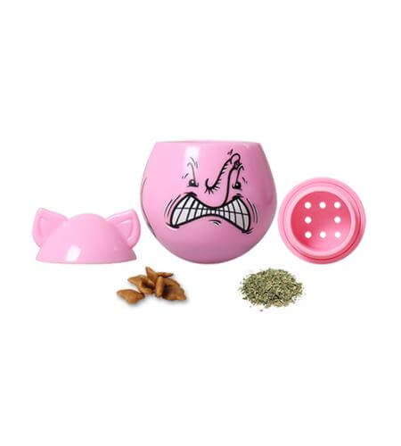 Disassembled doyenworld treat dispensing toy - angry pink elephant