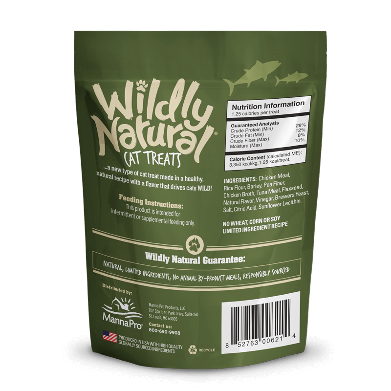 Fruitables Wildly Natural Cat Treat TUna Flavor back of bag