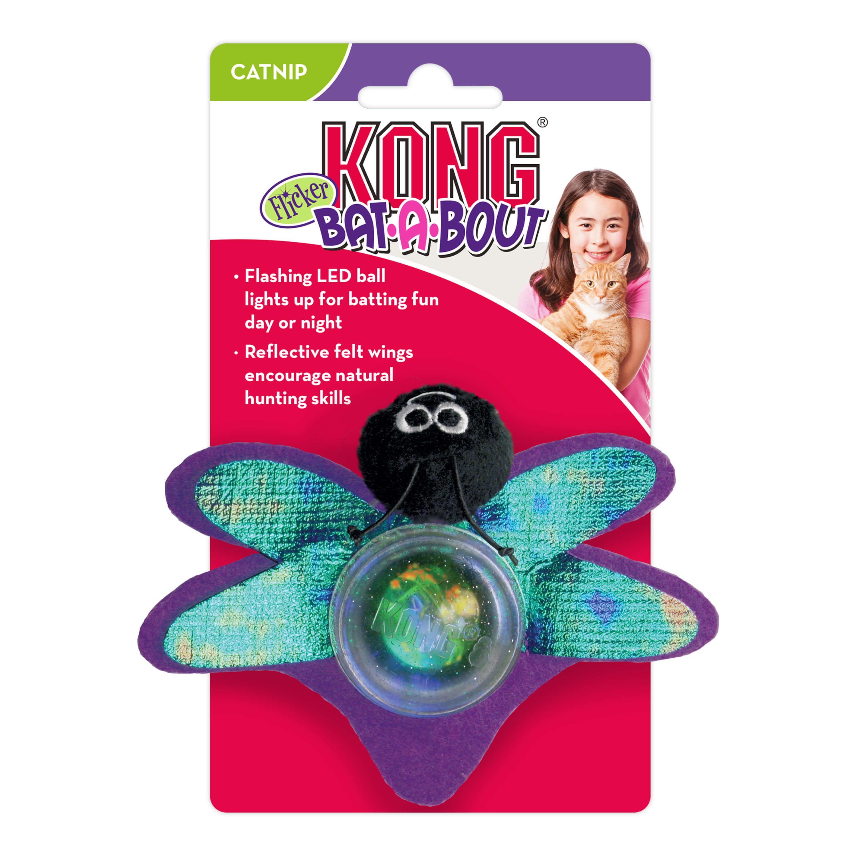 Kong cat toy - bat-a-bout flicker firefly assorted