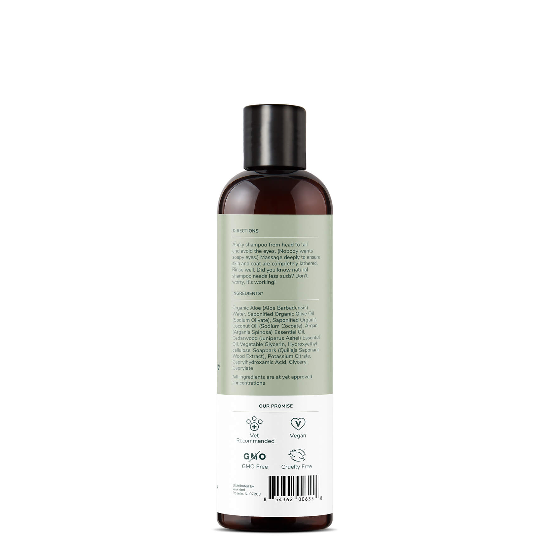 Kin + Kind Skin and Coat Shampoo Bottle information