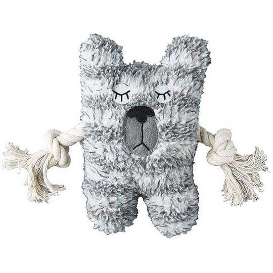 Patchwork greybar bear dog toy