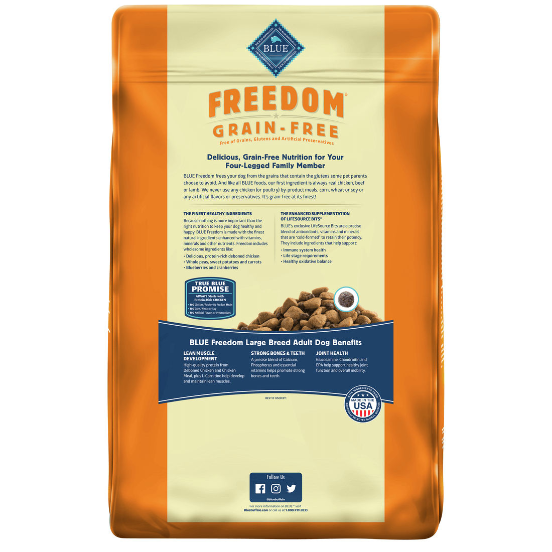 Back view of Blue Buffalo Freedom Dog Food - Large Breed Grain-Free 24lbs