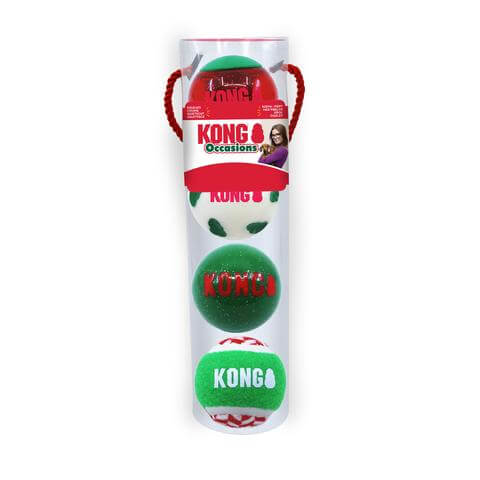 <img src="dog toys.png" alt="holiday dog toy green and red 4 pack balls">