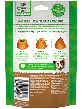 Greenies dog treats - capsule pill pockets - peanut butter