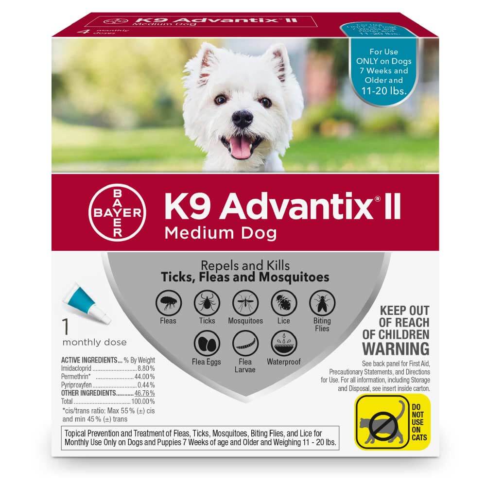 Elanco K9 Advantix II - Flea, Tick, & Mosquito Prevention - Medium Dog