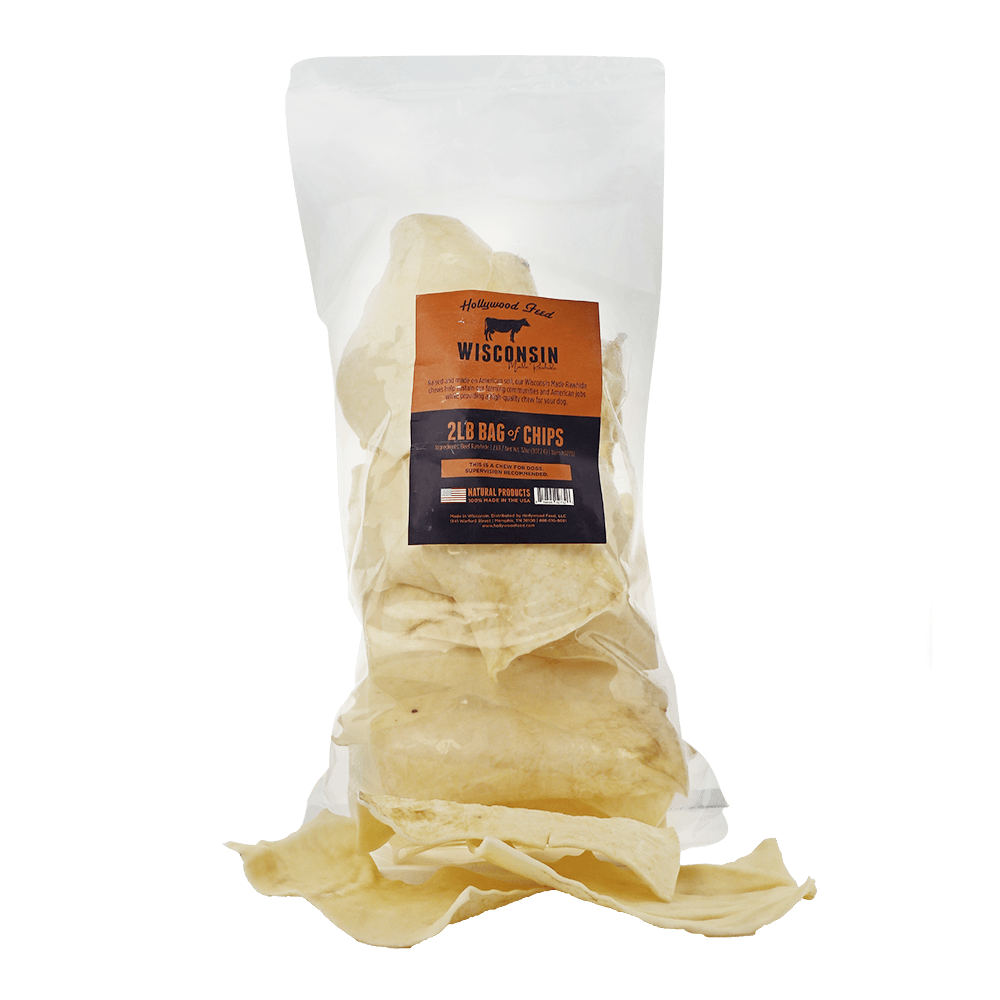 Hollywood feed wisconsin made rawhide chips - natural