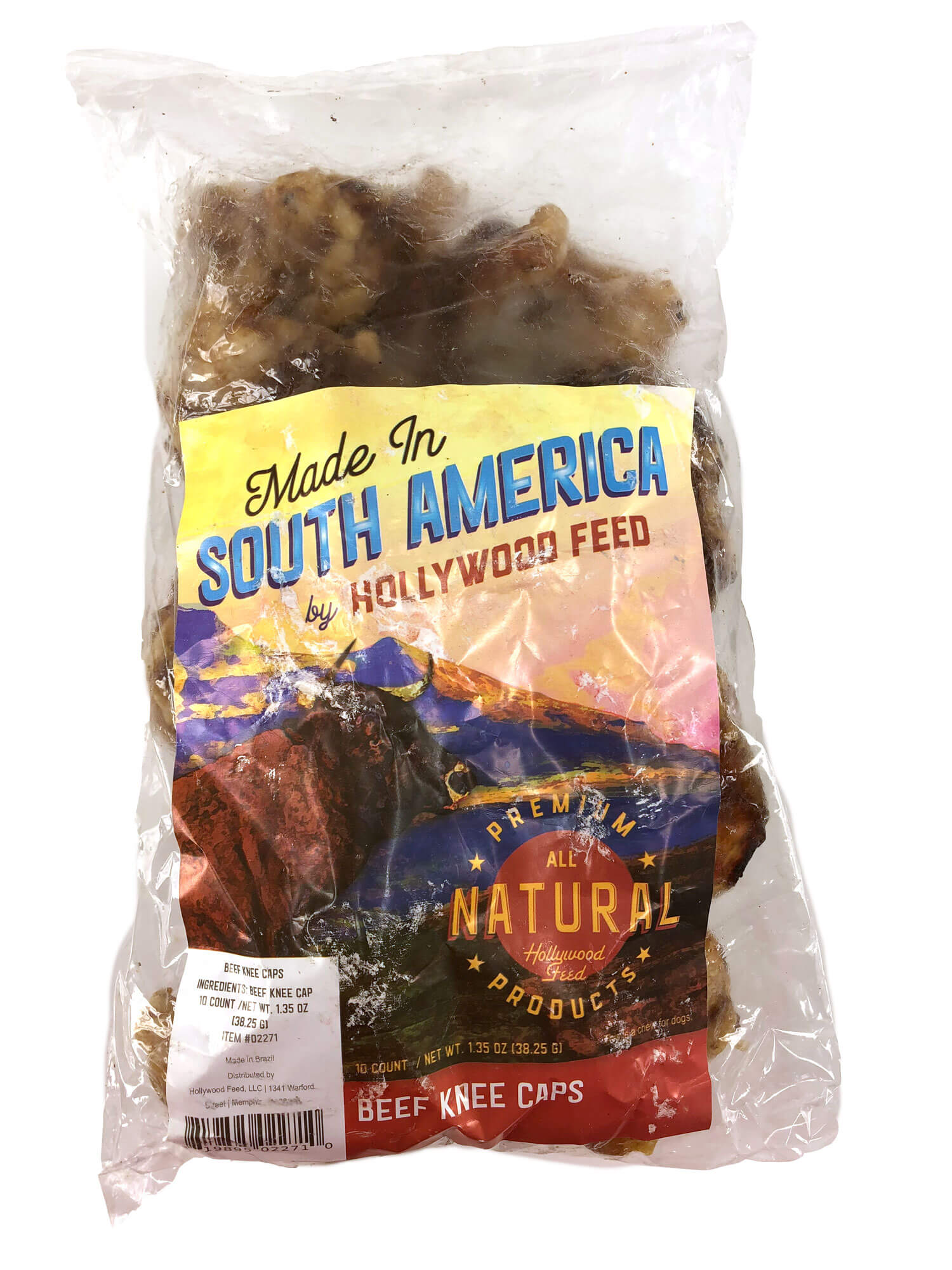 Hollywood feed made in south america dog chew - knee cap - 10 count bag