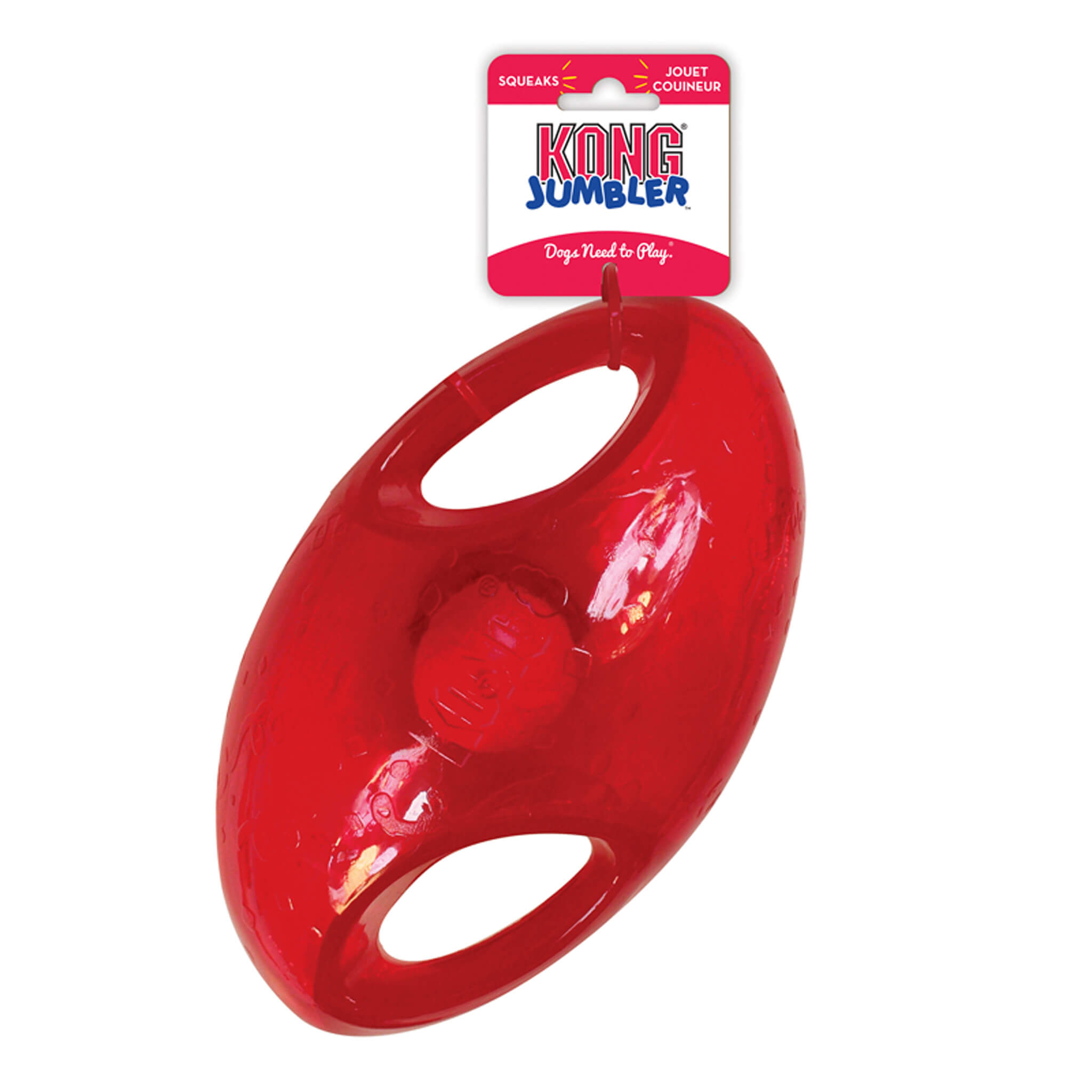 Kong dog toy - jumbler football assorted (red)