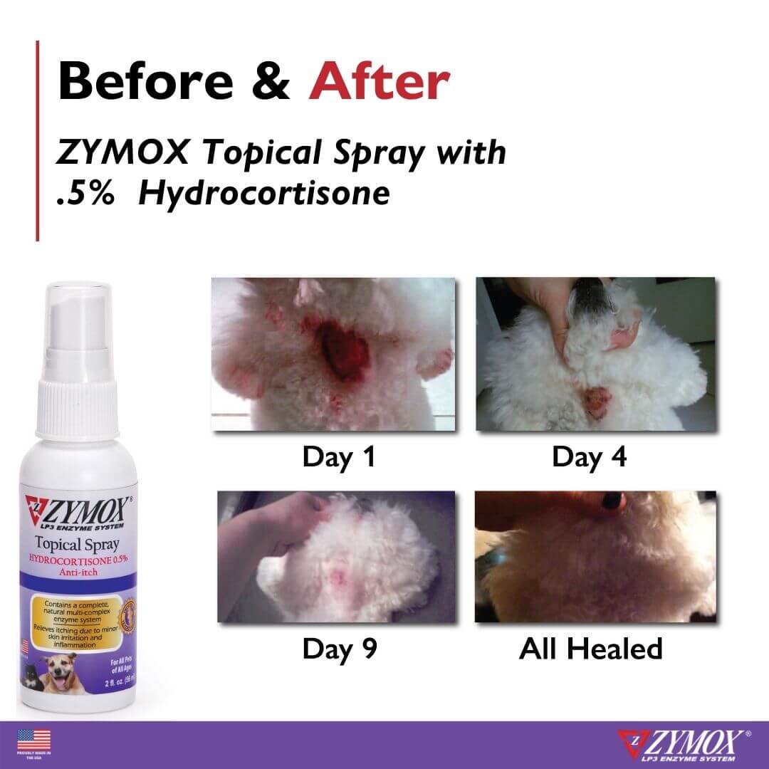 ZYMOX Topical Spray Before & after