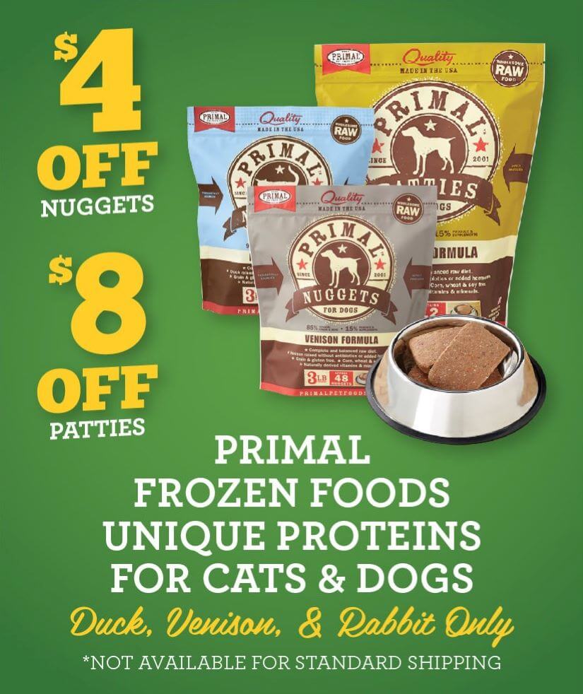 Happy Holidays - PRIMAL FROZEN FOODS - UNIQUE PROTEINS - $4 OFF NUGGETS, $8 OFF PATTIES - DUCK, VENISON, &amp;amp; RABBIT ONLY