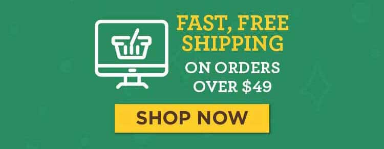 fast, free shipping on orders over $49, link to shop items by category