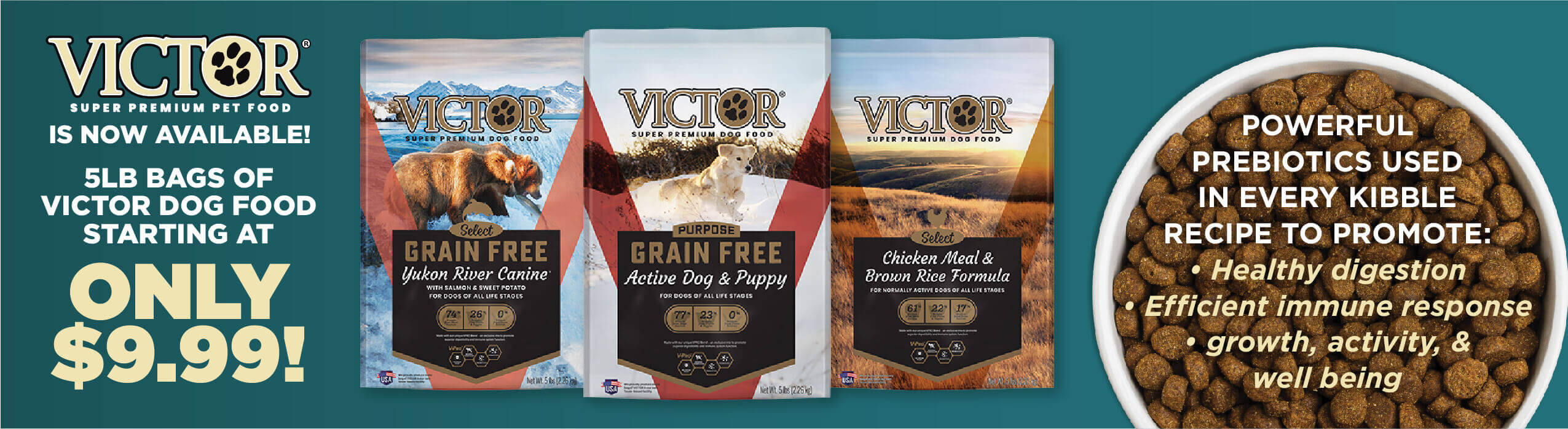 5lb Bags of Victor Dog Food Starting at $9.99