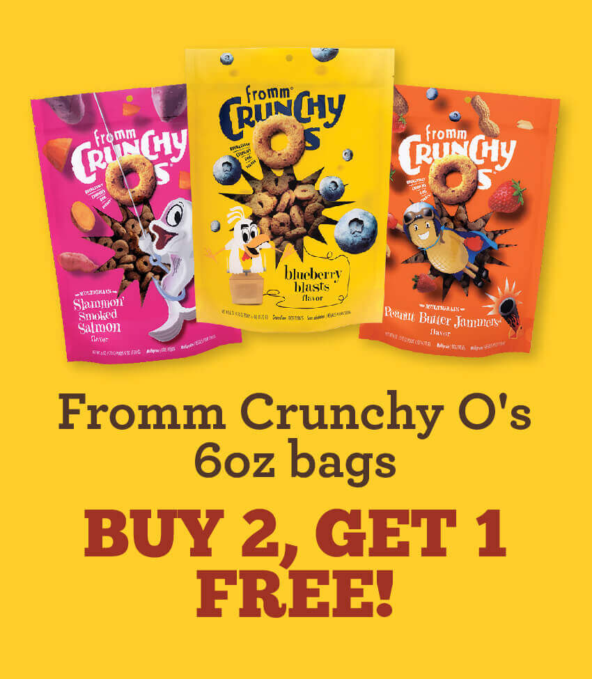 Buy 2 Get 1 Free Fromm Crunchy O's 6 oz bags