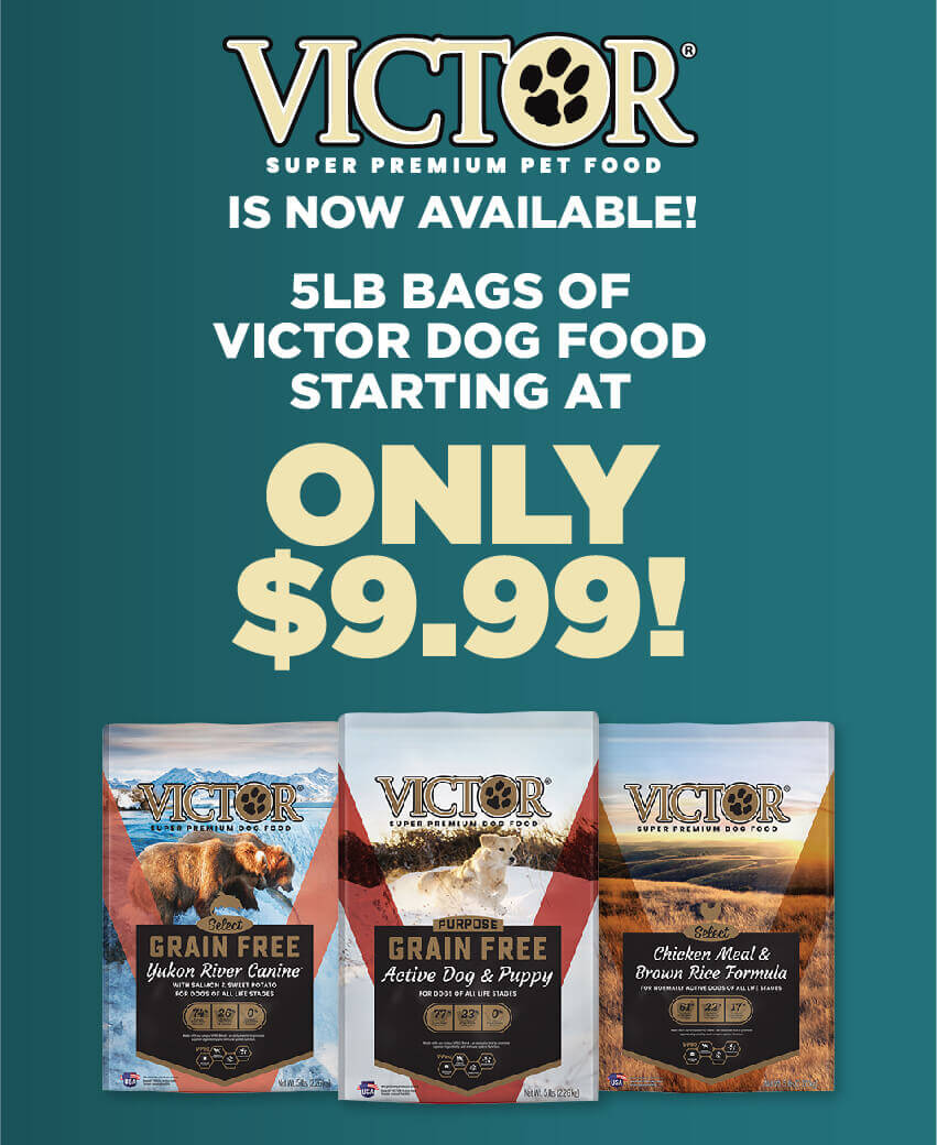 5lb Bags of Victor Dog Food Starting at $9.99
