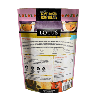 lotus sft bakes dog treats turkey recipe back of 10oz bag