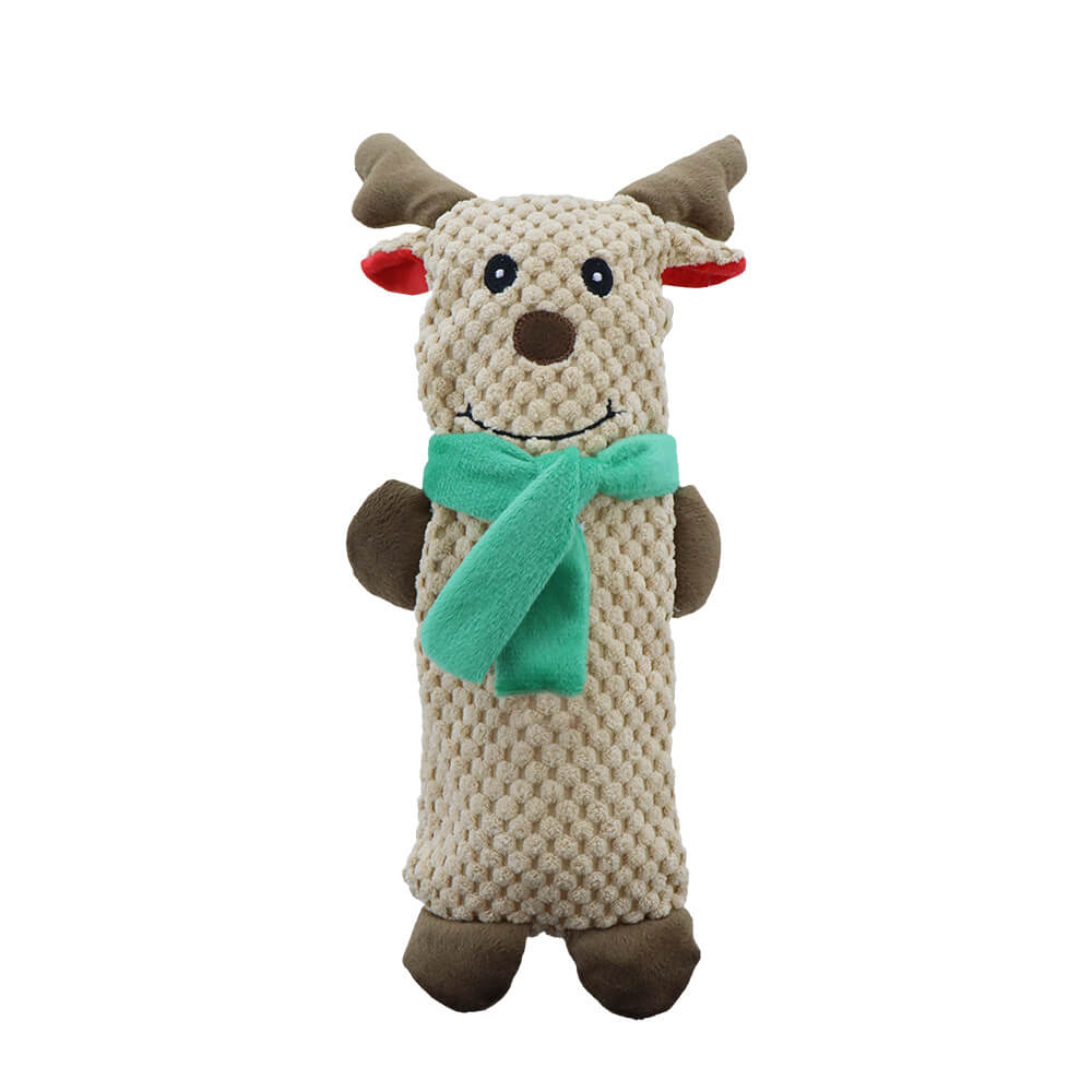 Patchwork - Plush Dog Toy - Christmas Squeezy