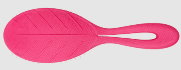 Back view of bio-flex leaf shape pet brush