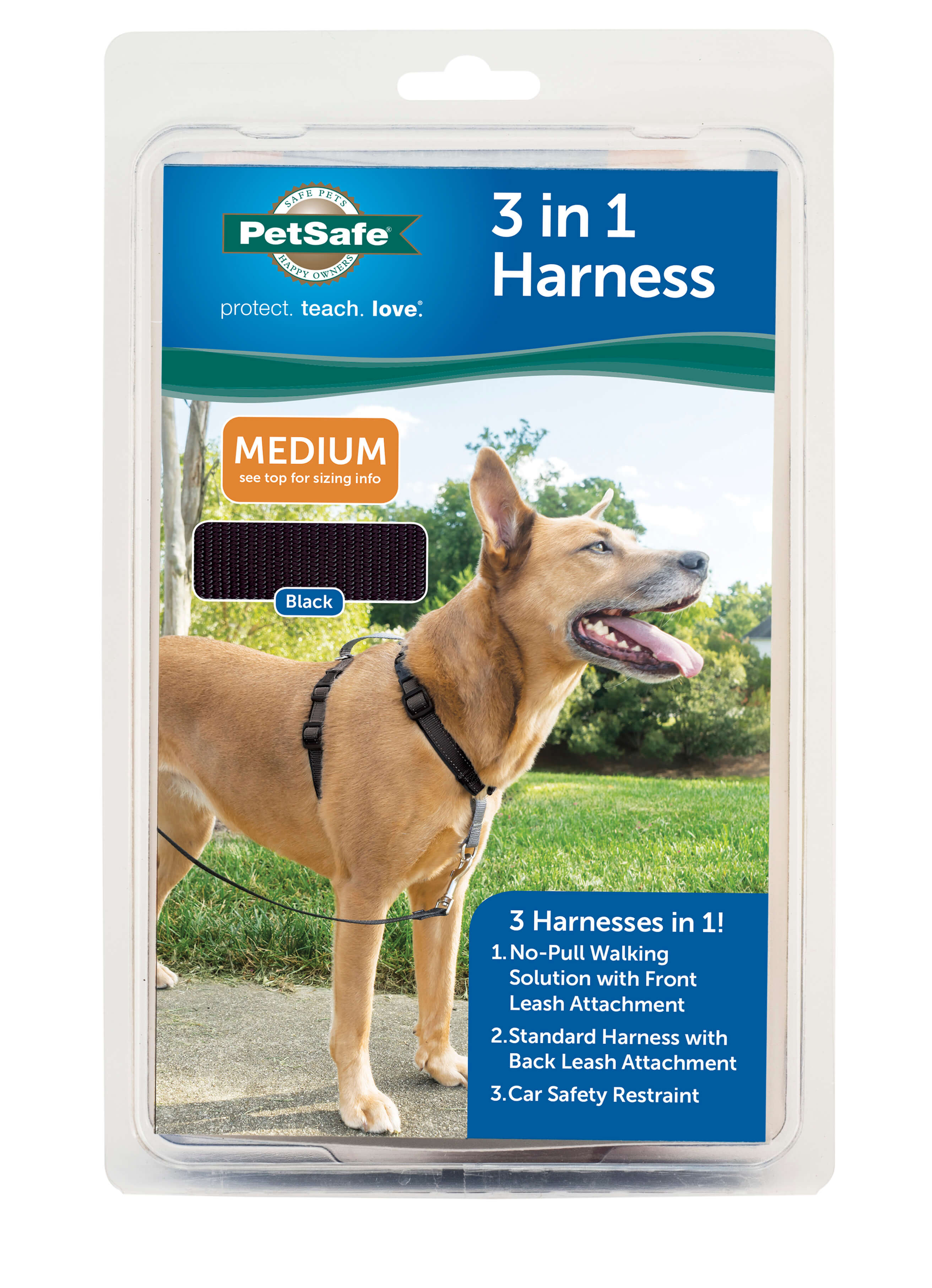 PetSafe 3 in 1 black dog harness medium