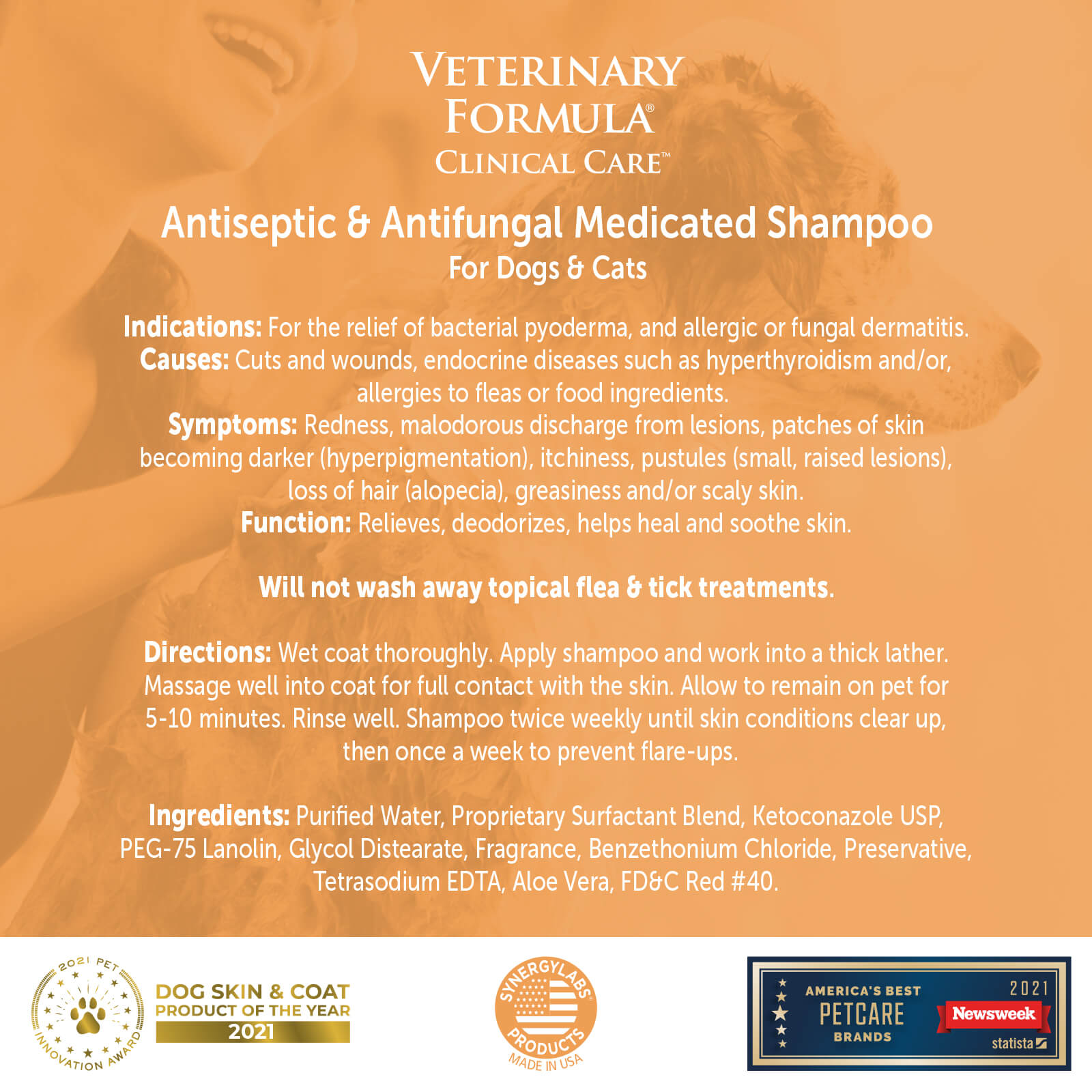 vet formula antiseptic dog shampoo antiseptic & antifungal 16oz label