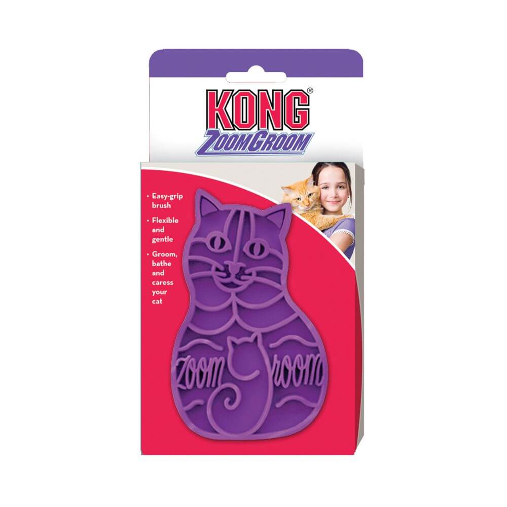 KONG Zoomgroom cat brush purple