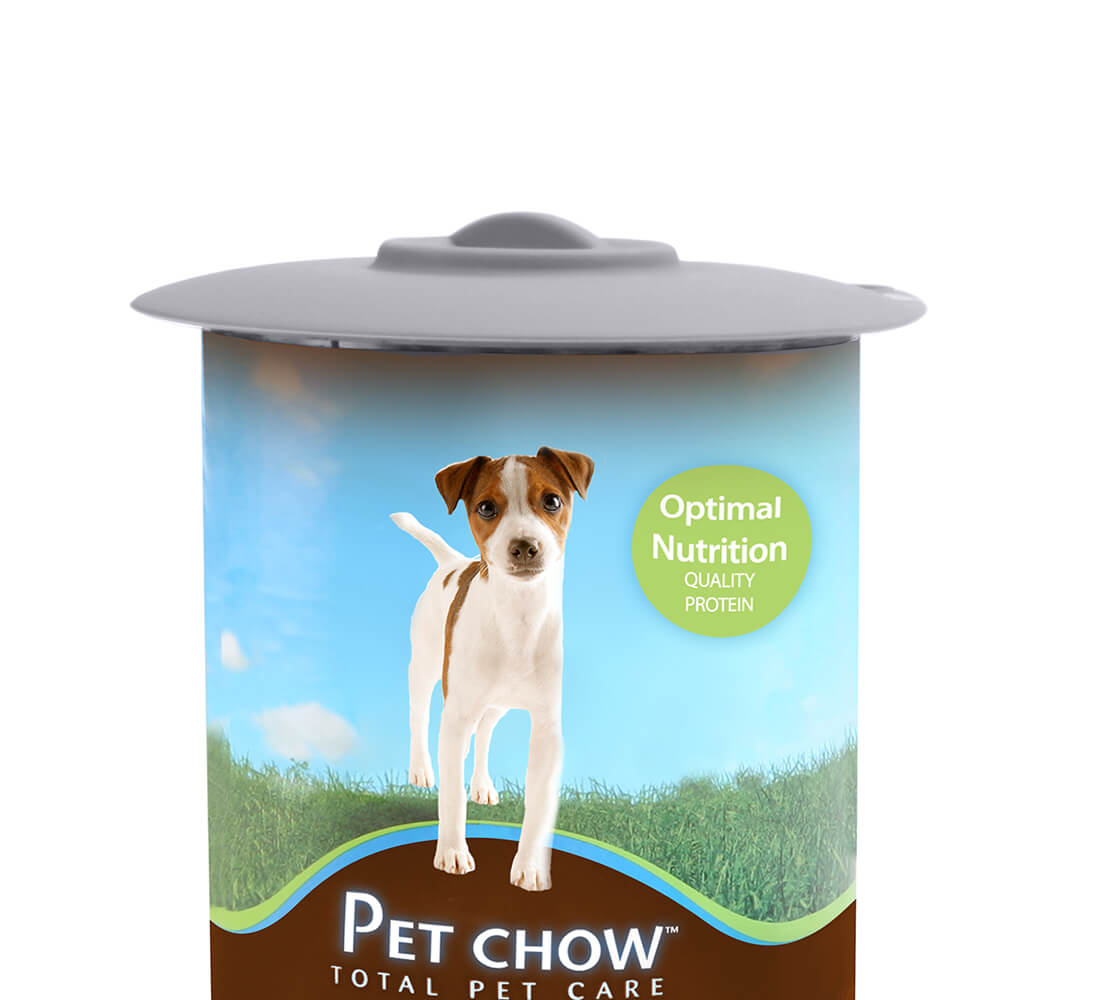 Dexas Silicone pet food can cover with can 