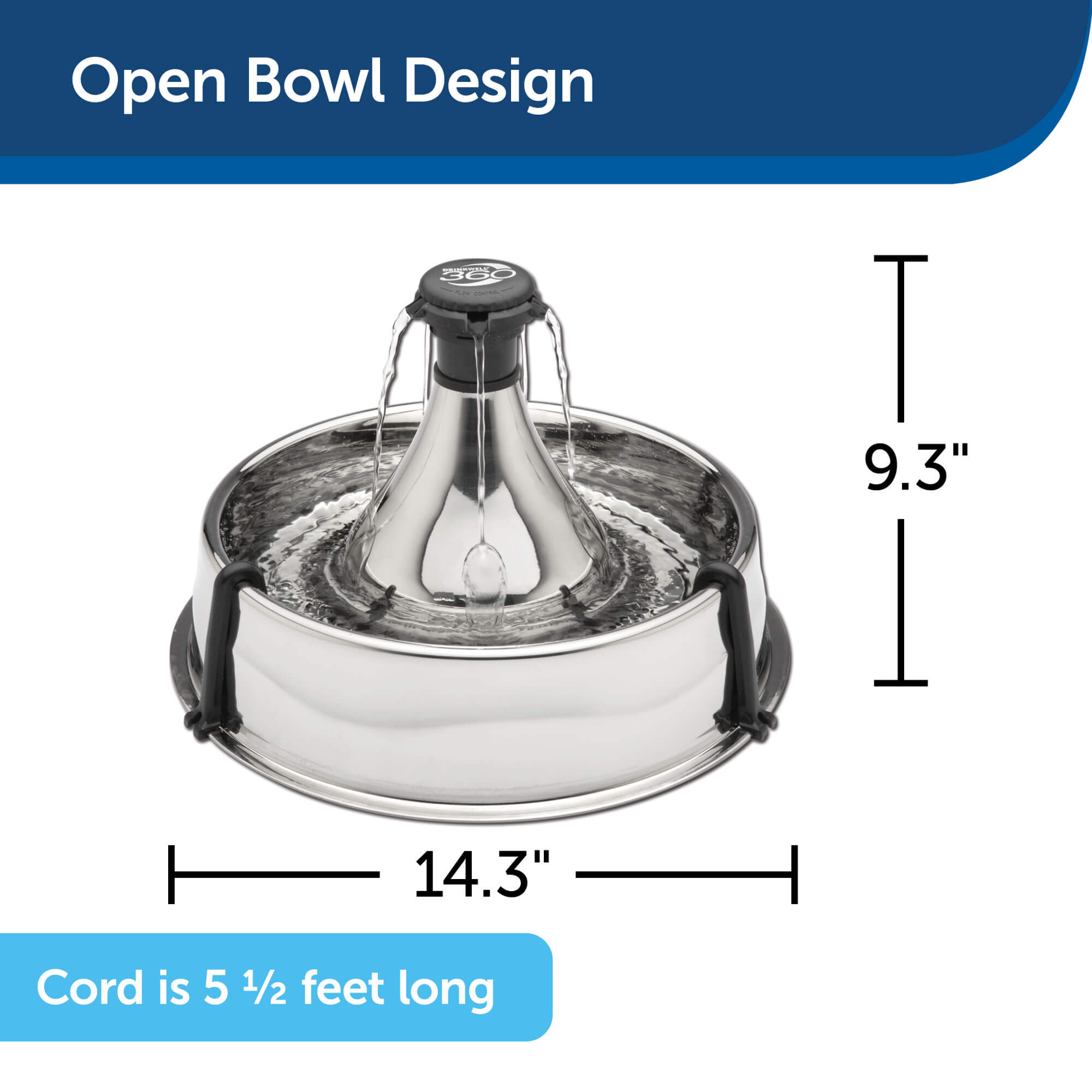 Drinkwell Open bowl design