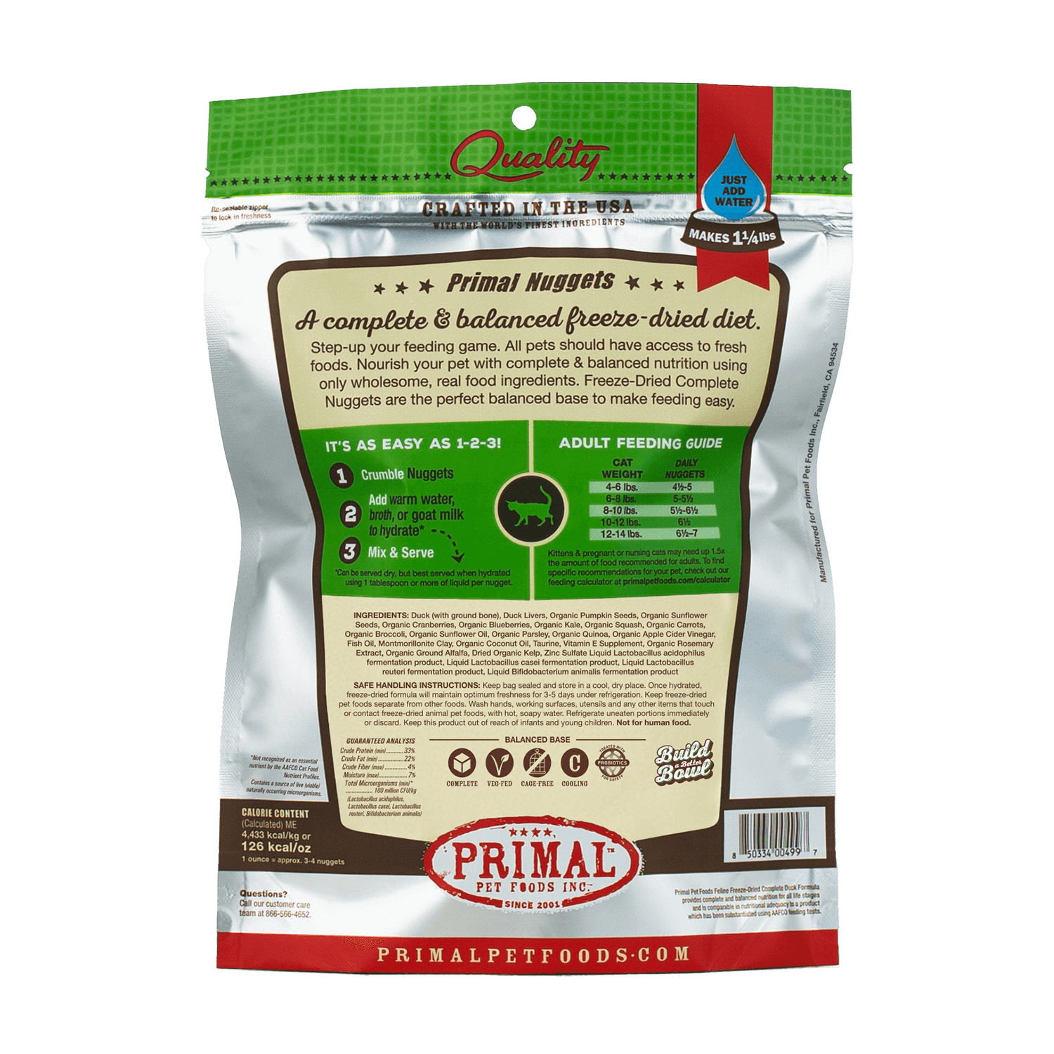 Primal freeze-dried nuggets duck back