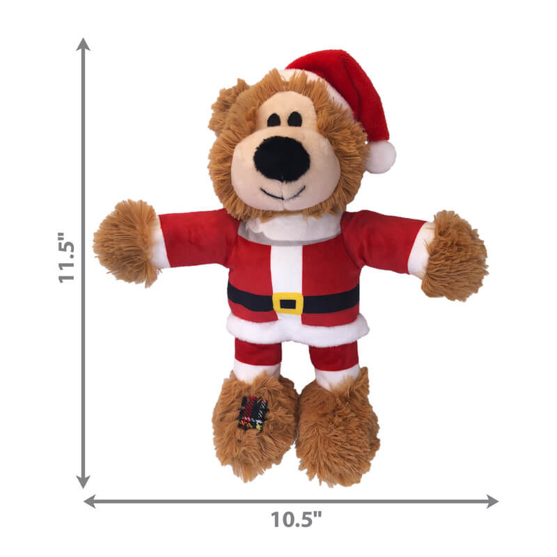 KONG Dog Toy Holiday Wild Knots Bear santa