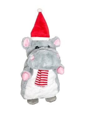 patchwork holiday hippo plush dog toy