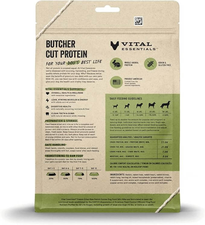 Vital Essentials - Freeze Dried Dog Food - Rabbit