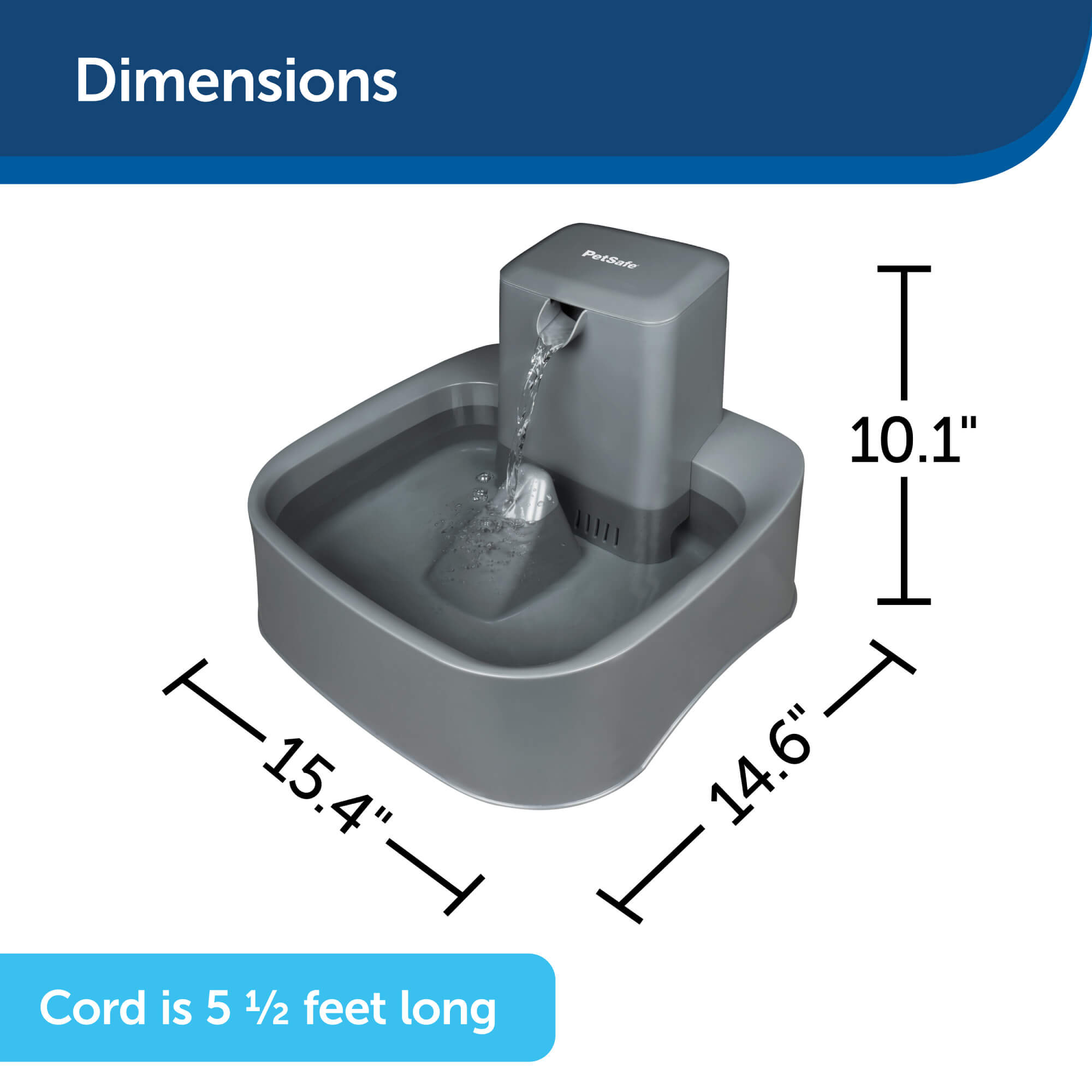 Drinkwell Pet Fountain Dimensions