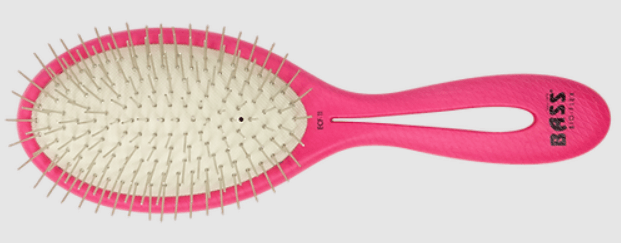 Front view of bio-flex leaf shape pet brush