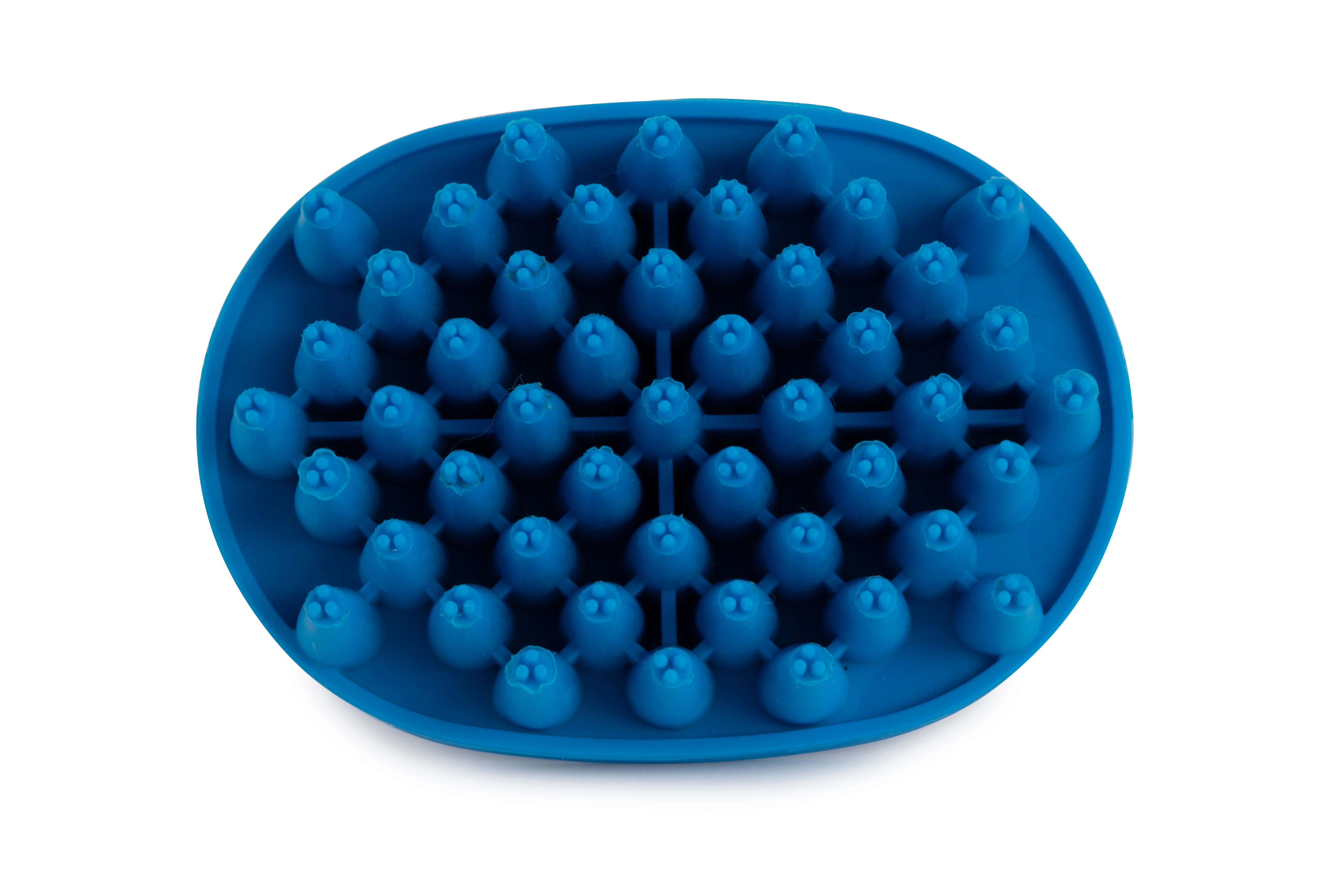 dexas brushbuster silicone pet brush in blue