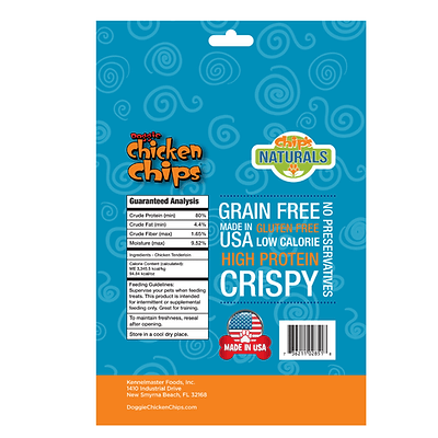 Chip's Naturals Chicken Chips back of 4 oz bag