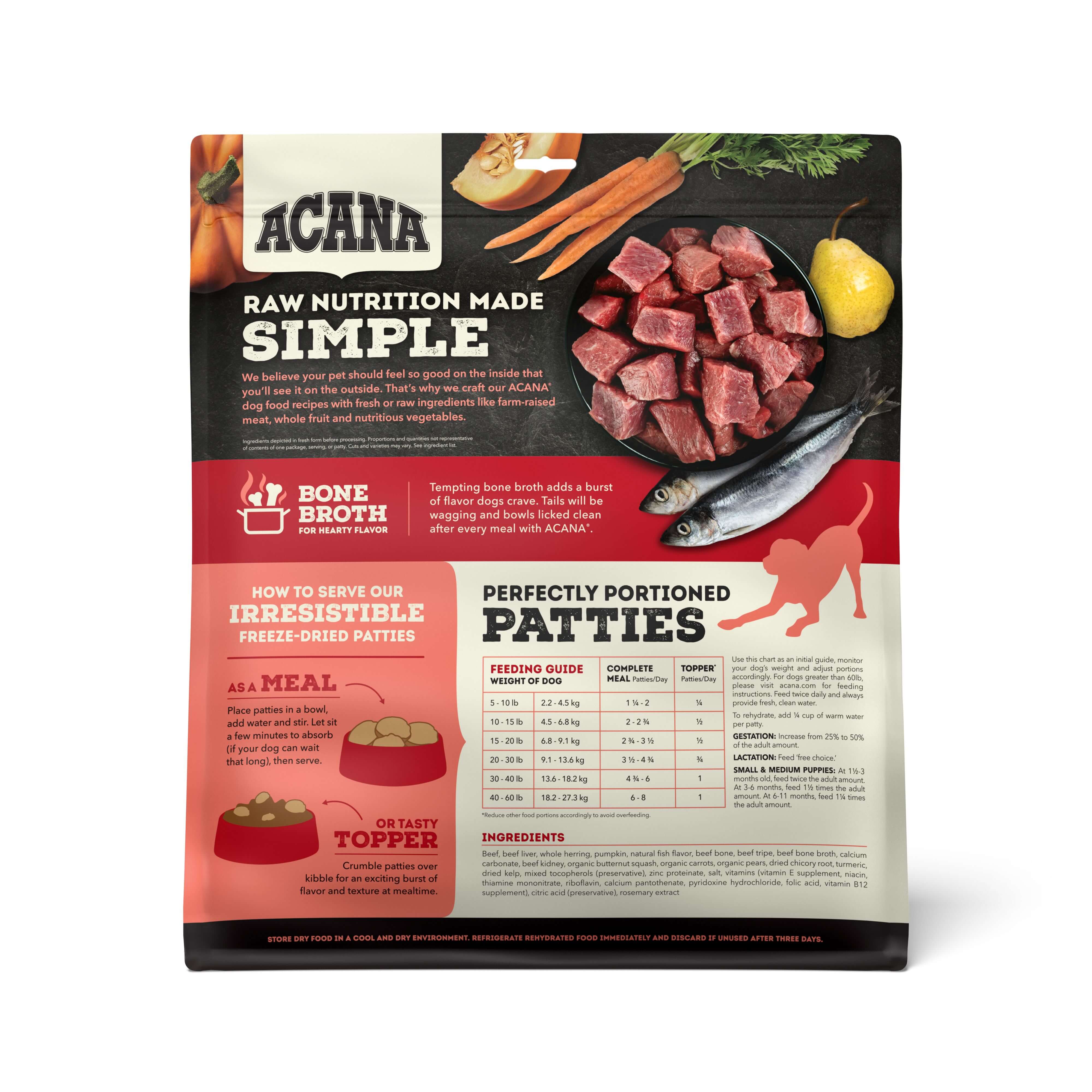 ACANA - Dog Food - Freeze-Dried Patties