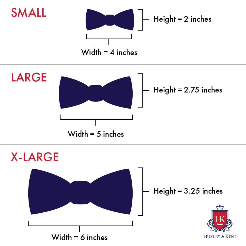huxley and kent bow tie sizing