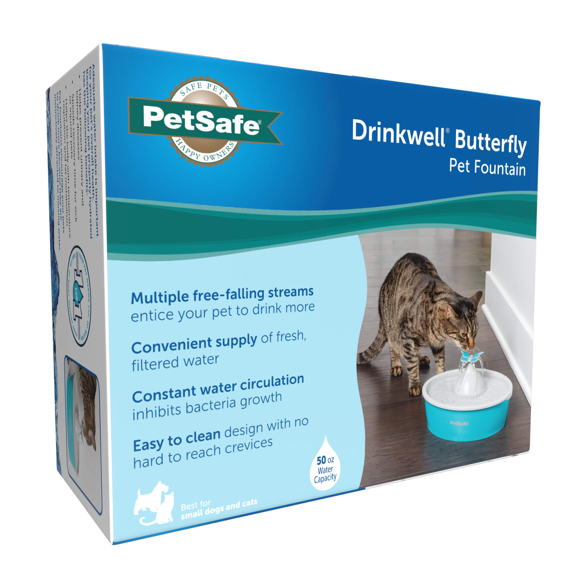 Petsafe drinkwell butterfly pet fountain - teal