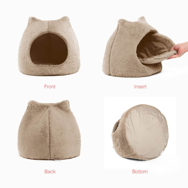 Outward Hound - Cat Bed - Meow Hut Calming Covered Bed