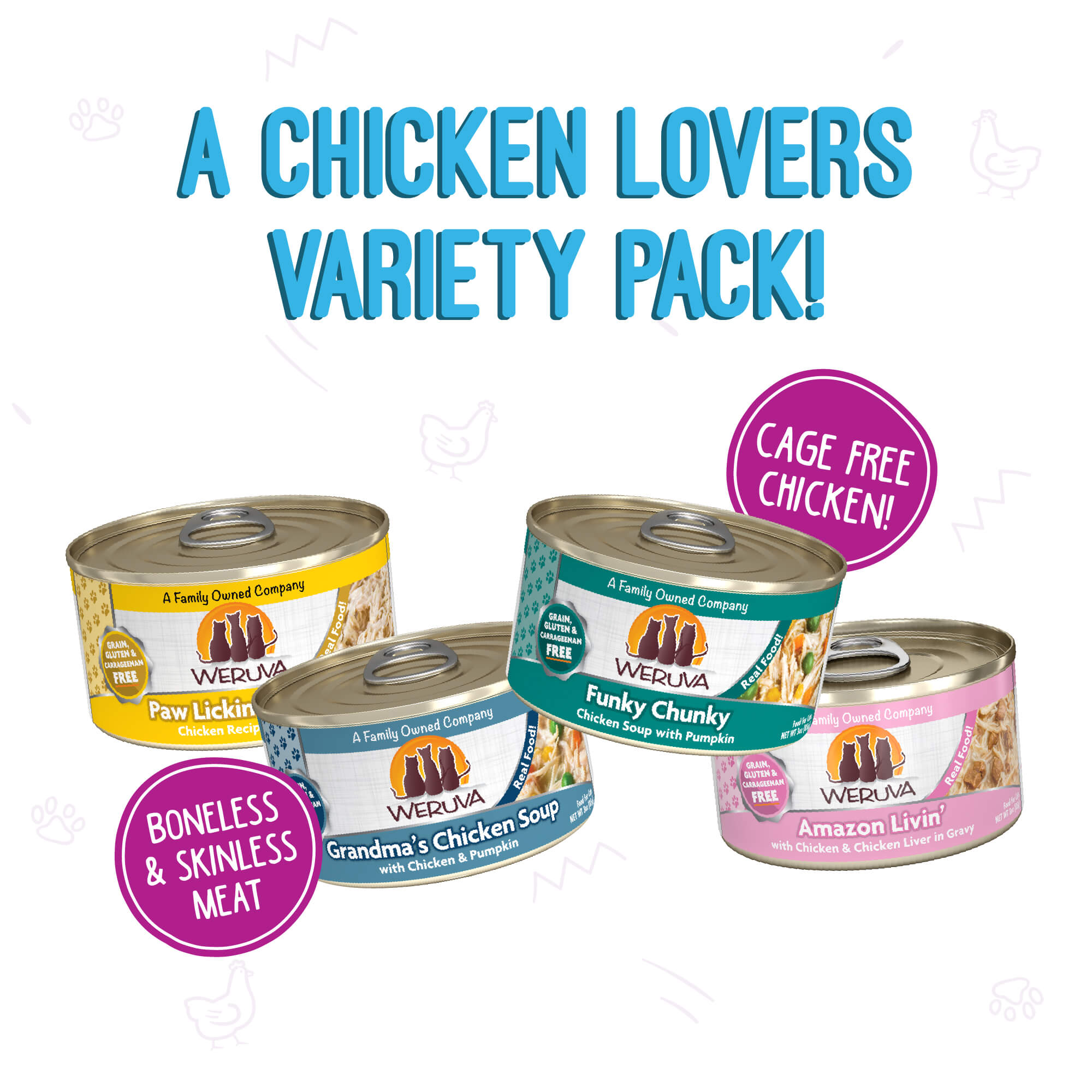 Weruva cat food meow you doin? variety pack 3 oz chicken lovers
