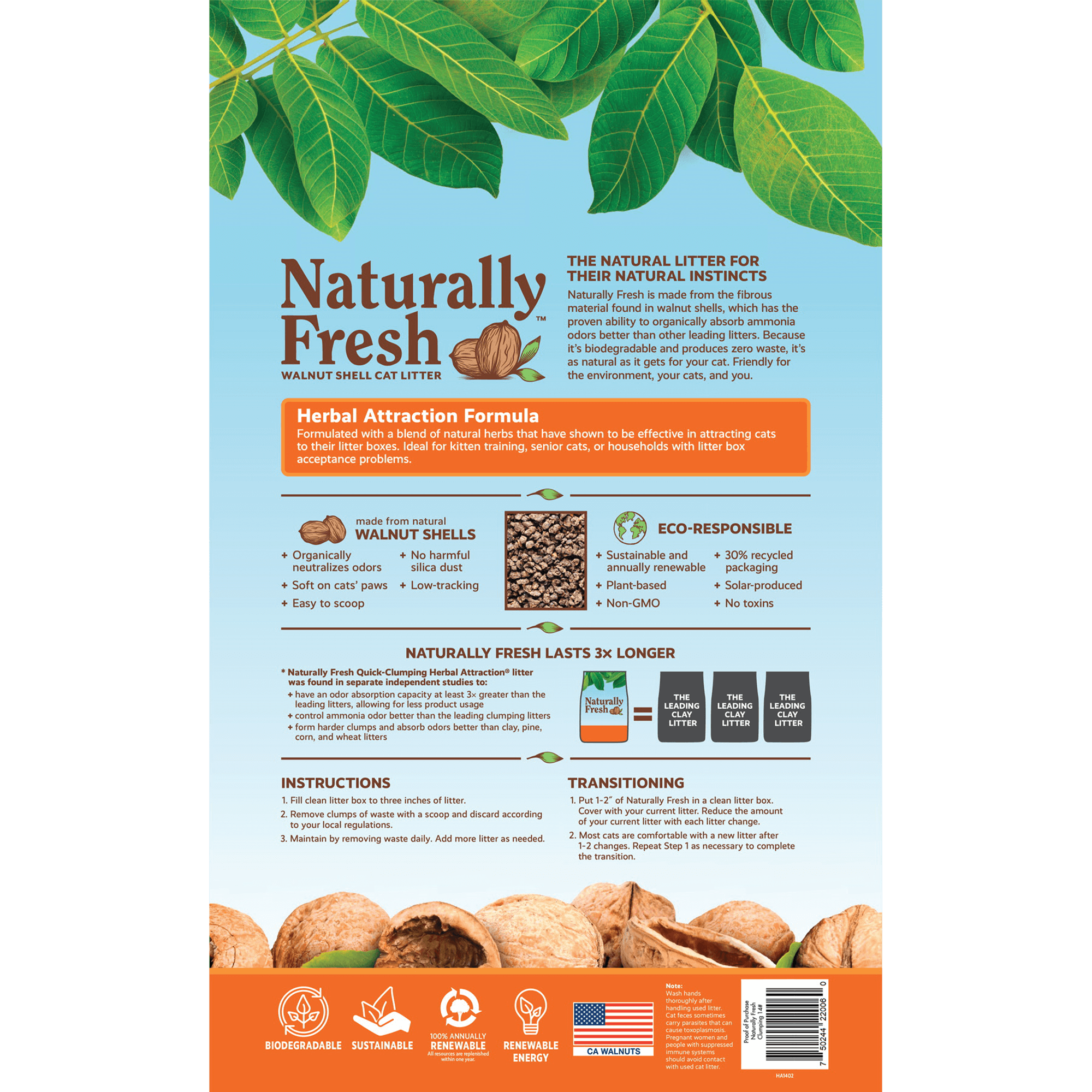 Naturally Fresh - Cat Litter - Clumping Herbal Attract