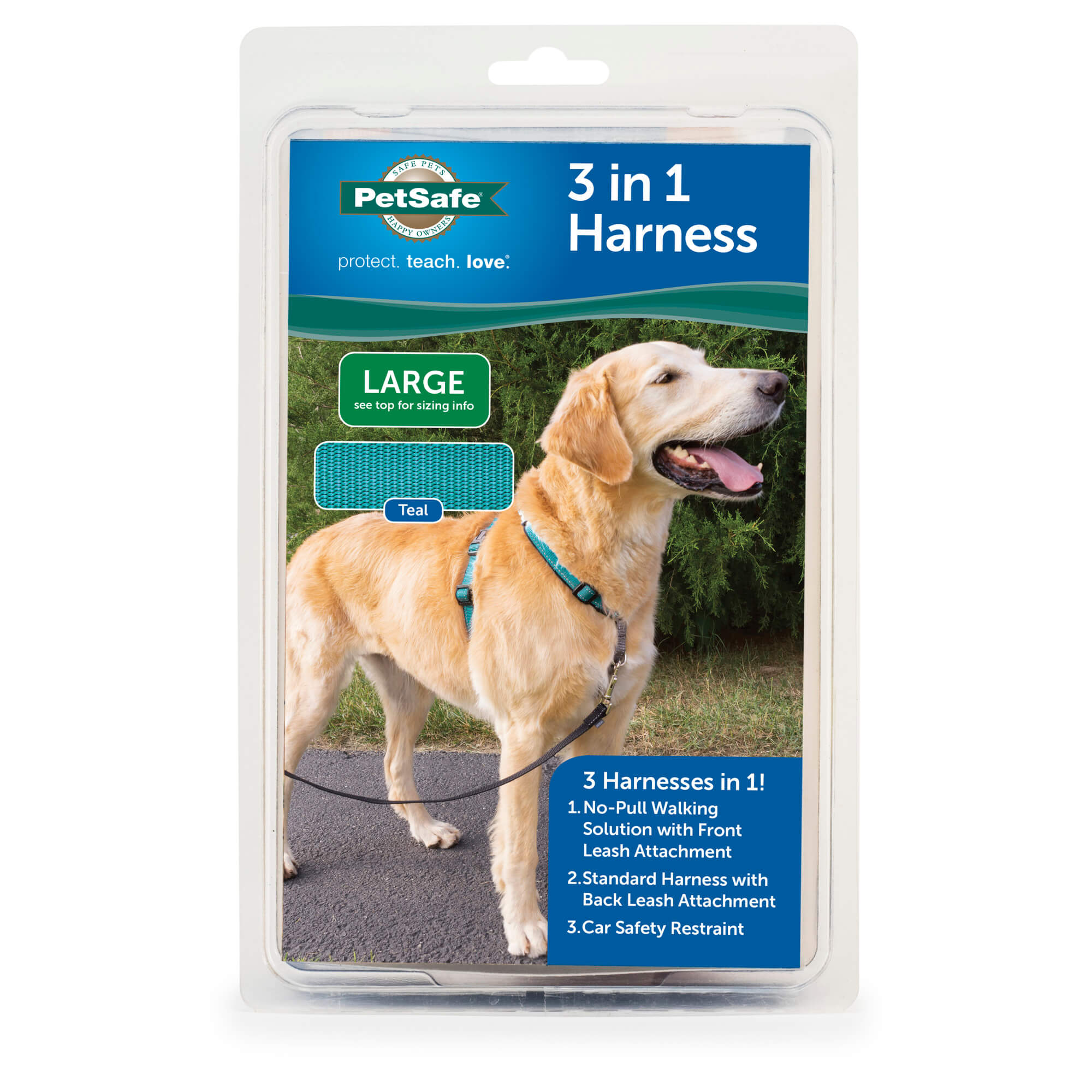 PetSafe 3 in 1 teal dog harness large