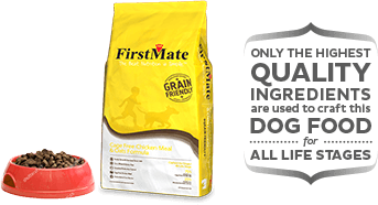 FirstMate Dry Dog Food Chicken and Oats 25lb Bag & Bowl