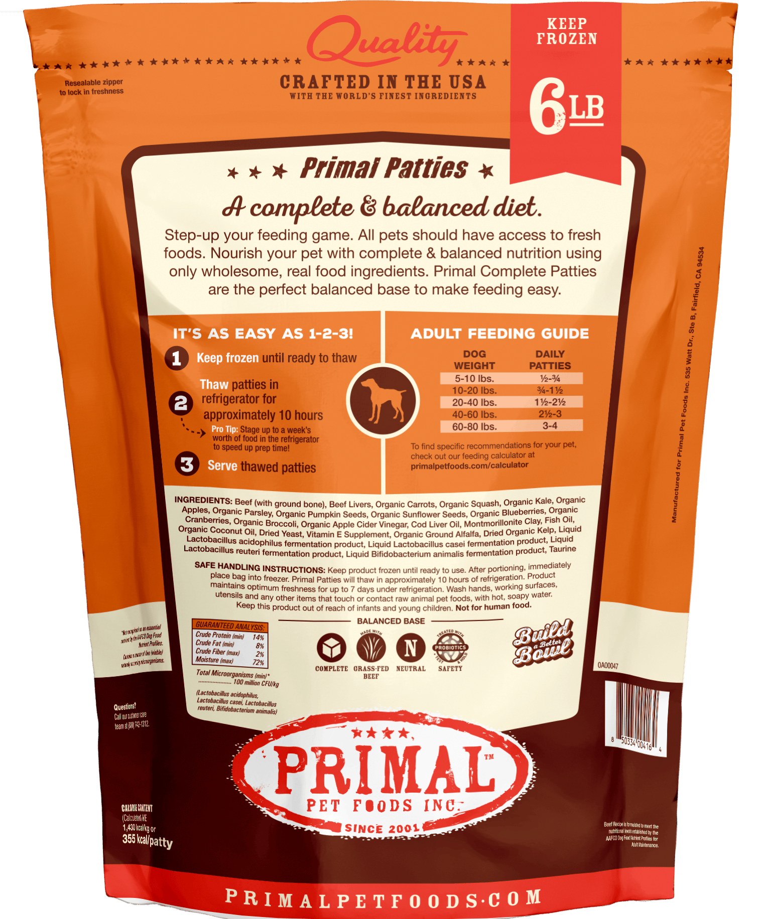 Primal - Frozen Dog Food - Patties