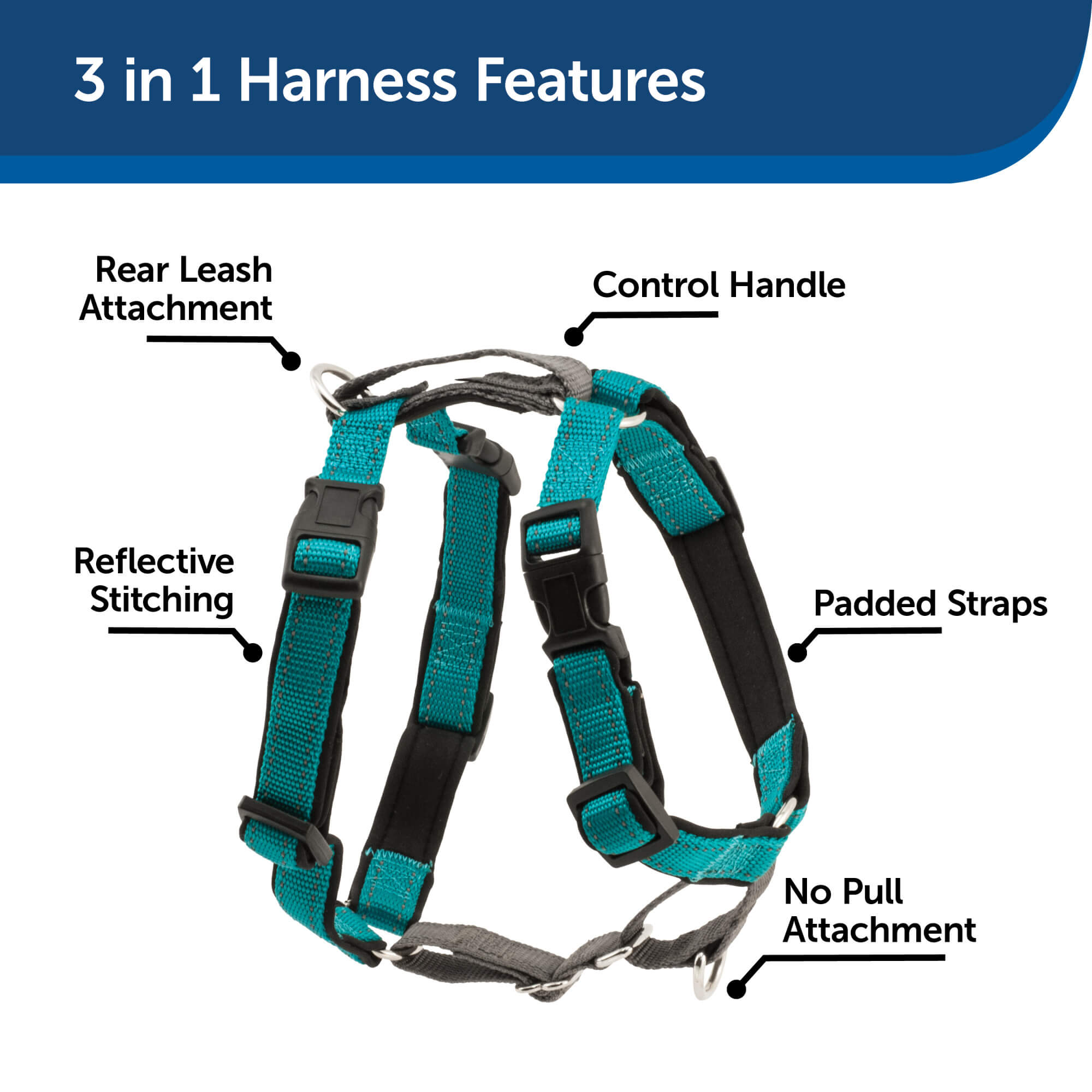 PetSafe 3 in 1 teal dog harness medium